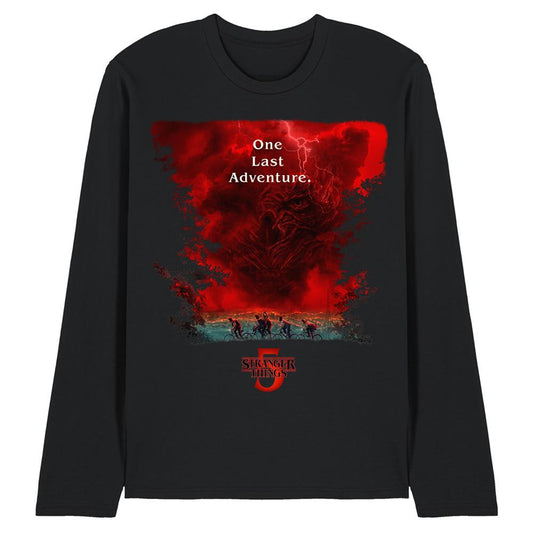 Black - Front - Stranger Things 5 Unisex Adult Vecna Clouds Poster Long-Sleeved T-Shirt