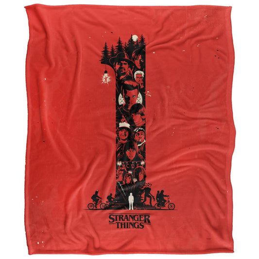 Red-Black - Front - Stranger Things Chapter 1 Silky Poster Supersoft Throw