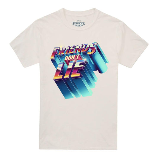 Natural - Front - Stranger Things Unisex Adult Friends Don´t Lie T-Shirt