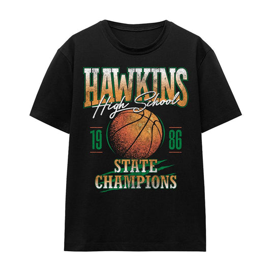 Black - Front - Stranger Things Womens-Ladies Hawkins Champions T-Shirt