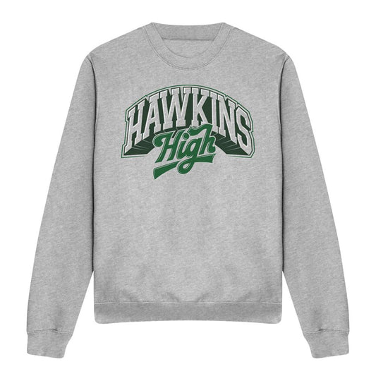Athletic Heather - Front - Stranger Things Unisex Adult Hawkins High Logo Sweatshirt
