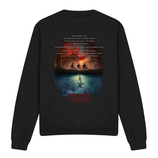 Black - Front - Stranger Things Unisex Adult Upside Down Poster Sweatshirt