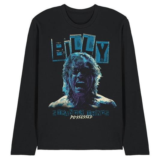 Black - Front - Stranger Things Unisex Adult Possessed Billy Long-Sleeved T-Shirt