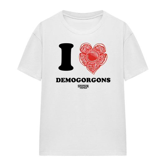 White - Front - Stranger Things Womens-Ladies I Love Demogorgons T-Shirt