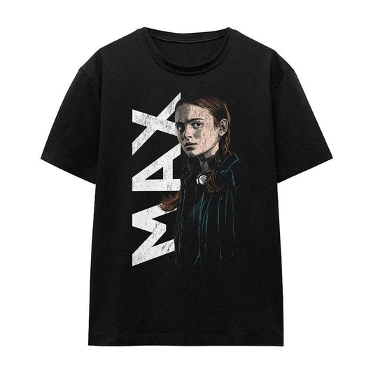 Black - Front - Stranger Things Womens-Ladies Max Neo Homage T-Shirt