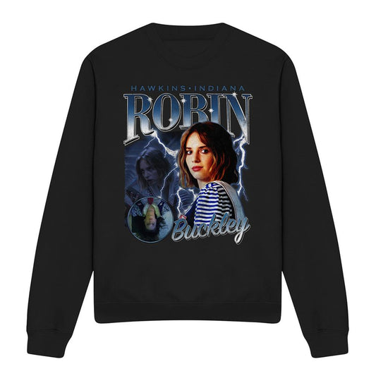 Black - Front - Stranger Things Unisex Adult Robin Buckley Homage Sweatshirt