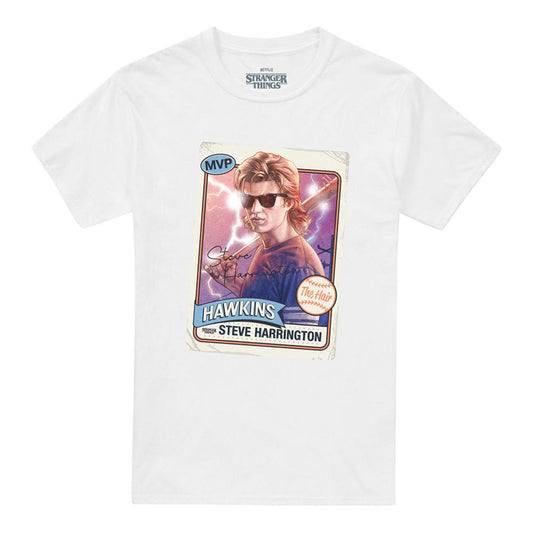 White - Front - Stranger Things Unisex Adult Steve Harrington Hair T-Shirt