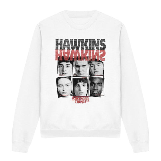 White - Front - Stranger Things Unisex Adult Upside Down Hawkins Sweatshirt