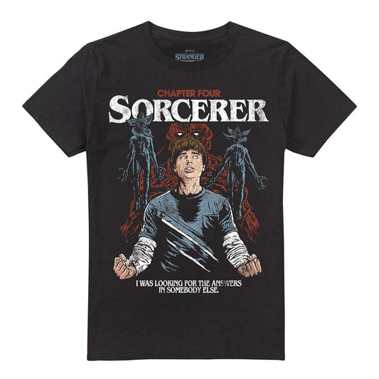 Black - Front - Stranger Things Unisex Adult The Sorcerer Will T-Shirt