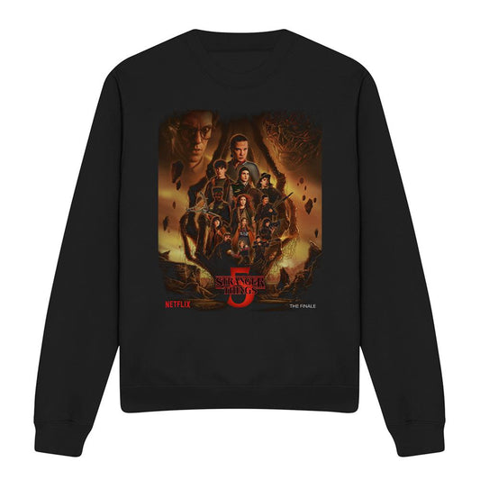 Black - Front - Stranger Things Unisex Adult The Finale Poster Sweatshirt