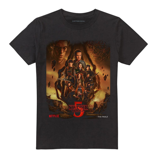 Black - Front - Stranger Things Unisex Adult The Finale Poster T-Shirt