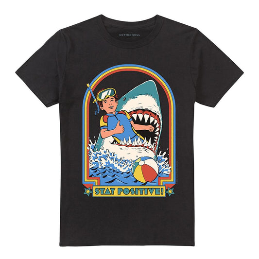 Black - Front - Steven Rhodes Unisex Adult Stay Positive T-Shirt