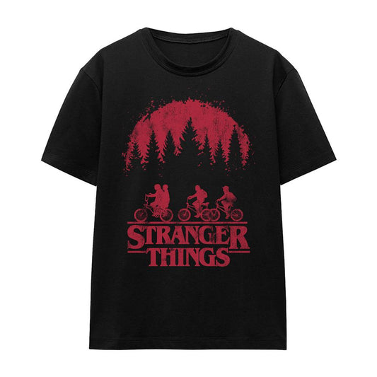 Black - Front - Stranger Things Womens-Ladies Bike T-Shirt