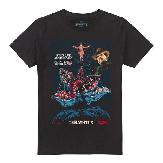Black - Front - Stranger Things Unisex Adult Butcher Billy Season 1 Chapter 7 Homage T-Shirt
