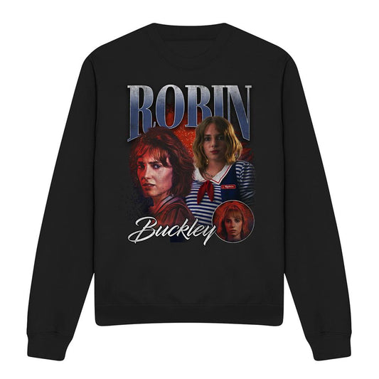 Black - Front - Stranger Things Unisex Adult Robin Buckley Homage Sweatshirt