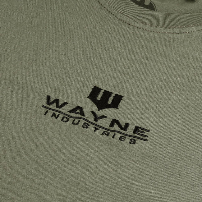 Military Green-Black - Side - Batman Mens Wayne Industries Icon T-Shirt