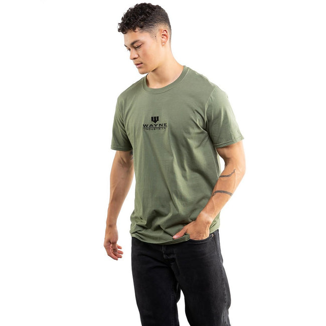 Military Green-Black - Lifestyle - Batman Mens Wayne Industries Icon T-Shirt