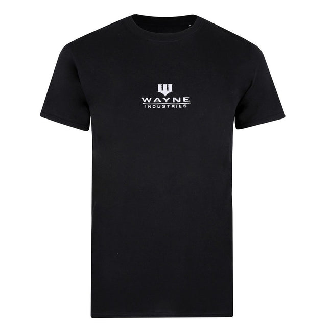 Black-White - Front - Batman Mens Wayne Industries Icon T-Shirt