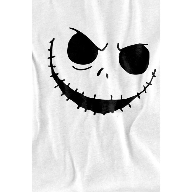 White - Side - The Nightmare Before Christmas Childrens-Kids Jack Face T-Shirt