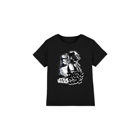 Black - Front - Star Wars Childrens-Kids Dark Side Duo T-Shirt