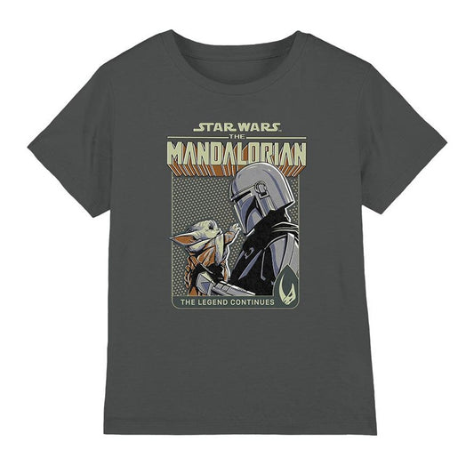 Charcoal - Front - Star Wars: The Mandalorian Childrens-Kids Legend Continues Grogu T-Shirt