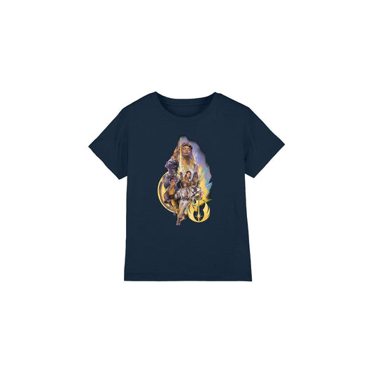 Navy - Front - Star Wars: The Acolyte Childrens-Kids High Republic Group Poster T-Shirt