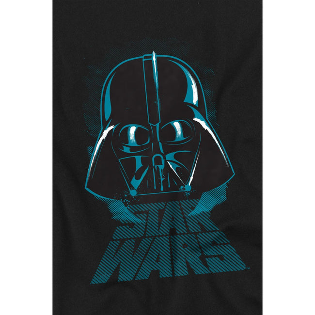 Black - Side - Star Wars Childrens-Kids Darth Vader Distressed T-Shirt