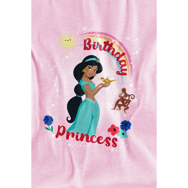 Pink - Side - Aladdin Childrens-Kids Birthday Princess Jasmine Abu T-Shirt