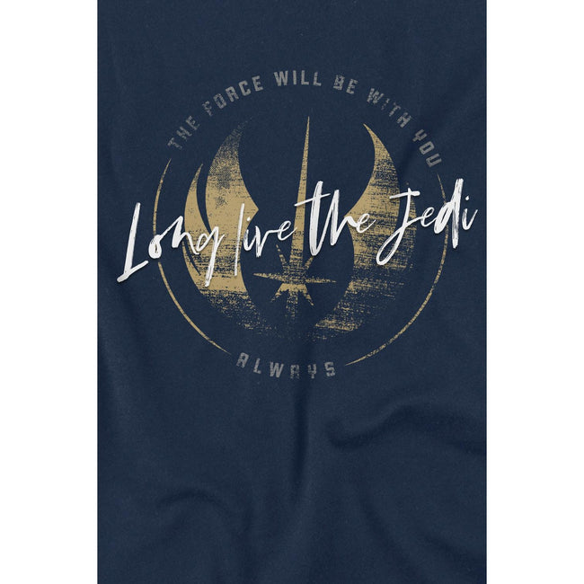 Navy - Side - Star Wars Childrens-Kids Long Live The Jedi Obi Wan Kenobi T-Shirt