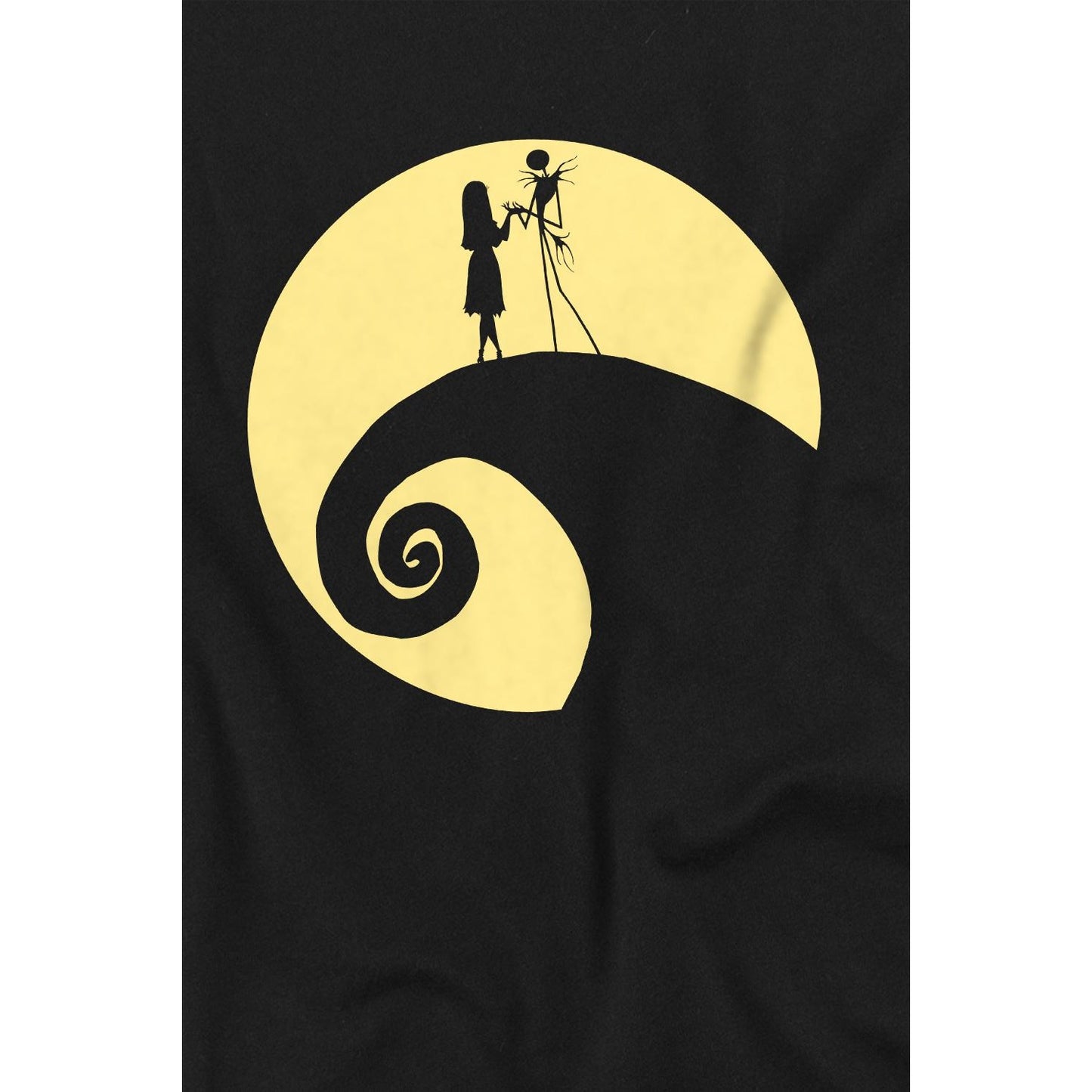 Black - Lifestyle - The Nightmare Before Christmas Childrens-Kids Jack Sally Circle T-Shirt