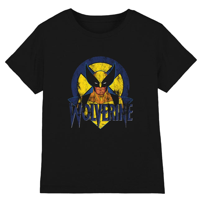 Black - Front - Marvel Childrens-Kids X-Men Wolverine Retro T-Shirt