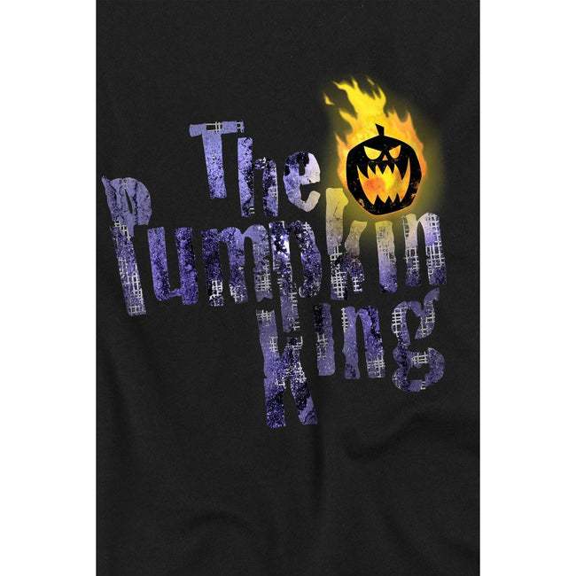 Black - Side - The Nightmare Before Christmas Childrens-Kids Pumpkin King Text T-Shirt
