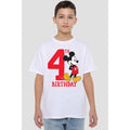 White - Lifestyle - Disney Childrens-Kids Mickey Mouse 4th Birthday T-Shirt