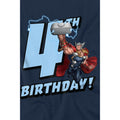 Navy - Side - Thor Childrens-Kids 4th Birthday T-Shirt