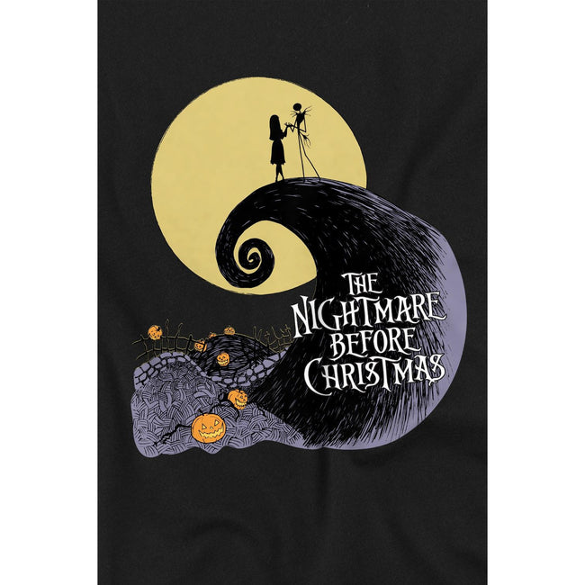 Black - Side - The Nightmare Before Christmas Childrens-Kids Moon Silhouette T-Shirt