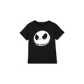 Black - Front - The Nightmare Before Christmas Childrens-Kids Jack Face T-Shirt