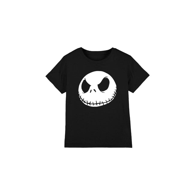 Black - Front - The Nightmare Before Christmas Childrens-Kids Jack Face T-Shirt