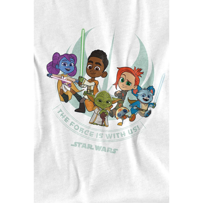 White - Side - Star Wars Childrens-Kids Young Jedi Adventure The Force Is With Us T-Shirt