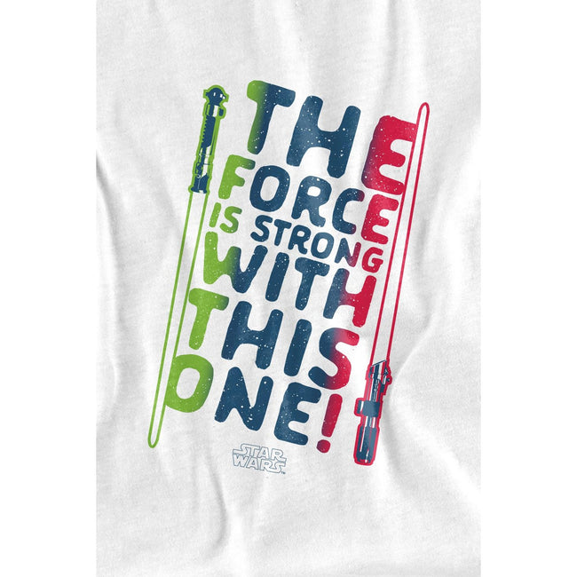 White - Side - Star Wars Childrens-Kids Force Is Strong T-Shirt