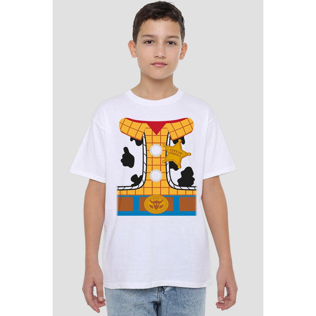 White - Lifestyle - Toy Story Childrens-Kids Woody Costume T-Shirt