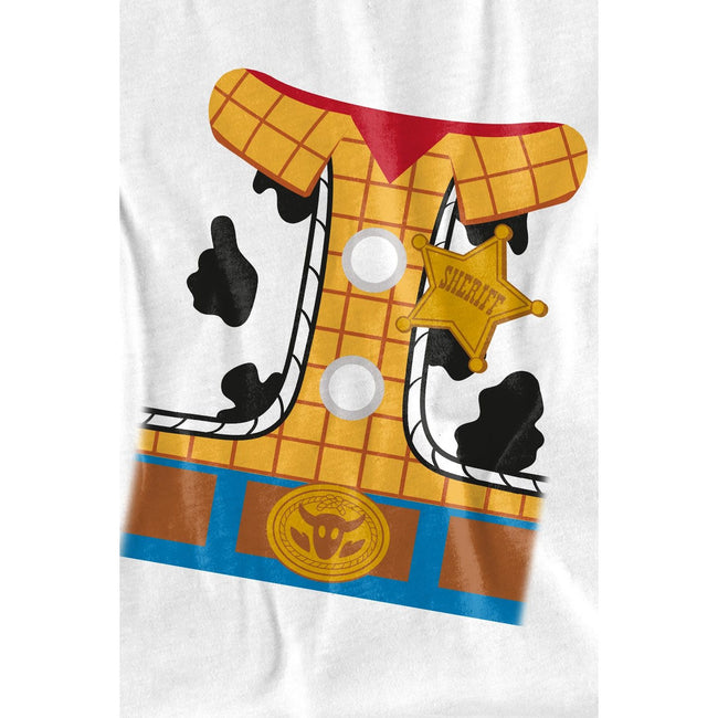 White - Side - Toy Story Childrens-Kids Woody Costume T-Shirt