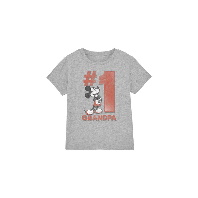 Sport Heather - Front - Disney Childrens-Kids Number 1 Grandpa Mickey Mouse T-Shirt