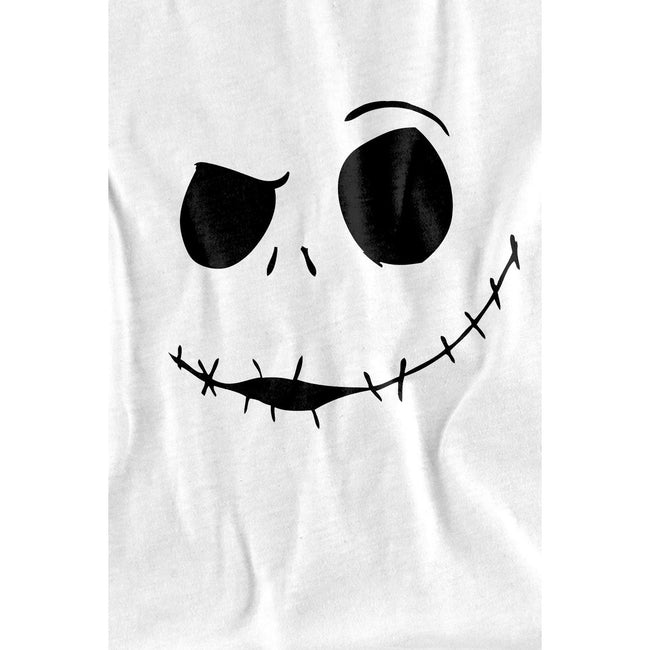 White - Side - The Nightmare Before Christmas Childrens-Kids Jack Face T-Shirt