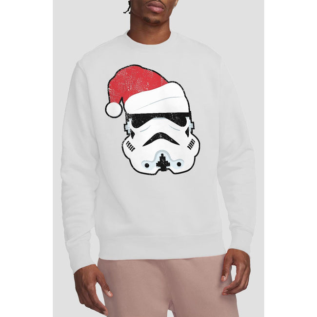 White - Back - Star Wars Unisex Adult Stormtrooper Santa Christmas Sweatshirt