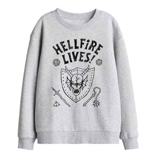 Athletic Heather - Front - Stranger Things Childrens-Kids Hellfire Graduation Sweatshirt