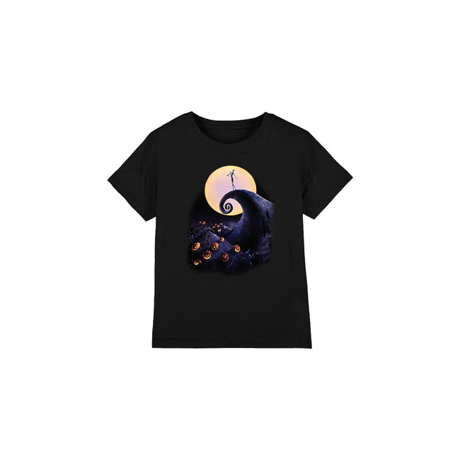 Black - Front - The Nightmare Before Christmas Childrens-Kids Poster T-Shirt