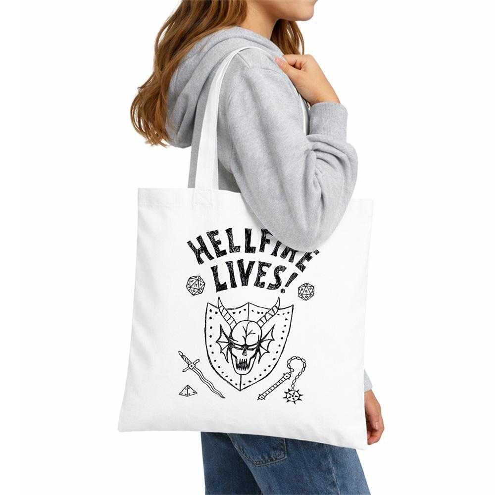 White - Lifestyle - Stranger Things Hellfire Graduation Tote Bag