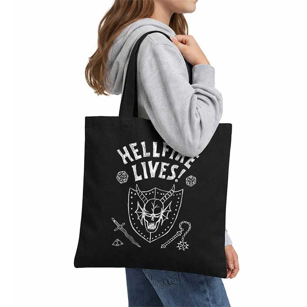 Black - Lifestyle - Stranger Things Hellfire Graduation Inverted Tote Bag