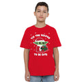 Red - Side - Star Wars: The Mandalorian Childrens-Kids Tis The Christmas Season Grogu T-Shirt