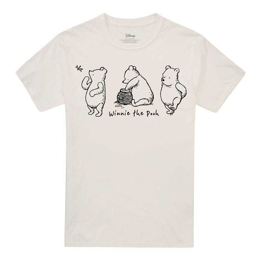 Natural - Front - Winnie the Pooh Unisex Adult Classic Outline T-Shirt